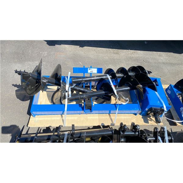 BLUE GIYI 3 PC SKID STEER AUGER ATTACHMENT SET