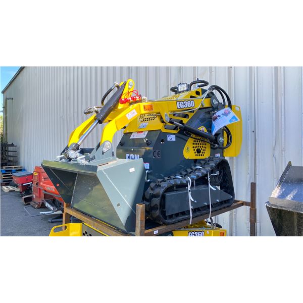 YELLOW EGN EG360 GAS POWERED SKID STEER LOADER WITH TRACK & KEYS
