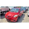 Image 1 : *TOW* *R* 2007 TOYOTA YARIS, 4DR SEDAN, RED, VIN JTDBT923X71179230,