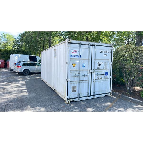 *H/T S* WHITE 20FT 67,200 MAX CAPACITY INDUSTRIAL TRANSPORT CONTAINER, DUAL SWING REAR DOORS, SIDE