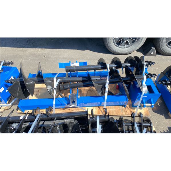 BLUE GIYI 3 PC SKID STEER AUGER ATTACHMENT SET