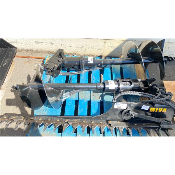 MIVA BLACK MINI EXCAVATOR AUGER ATTACHMENT