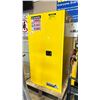 Image 1 : YELLOW JUSTRITE FLAMMABLE LIQUID STORAGE CABINET ( 34"W X 34"D X 65"H ) * NO KEY *
