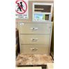 Image 1 : 3 DRAWER METAL STORAGE CABINET ( 39"W X 24"D X 42"H ) * NO KEY *