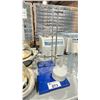 Image 1 : 2 BLUE / METAL COMMERCIAL LABORATORY STANDS, 2 METAL STAND BASES, & CERAMIC FISHERBRAND FB-966-G