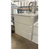 Image 1 : GREY 3 DRAWER LATERAL STORAGE CABINET * NO KEY *