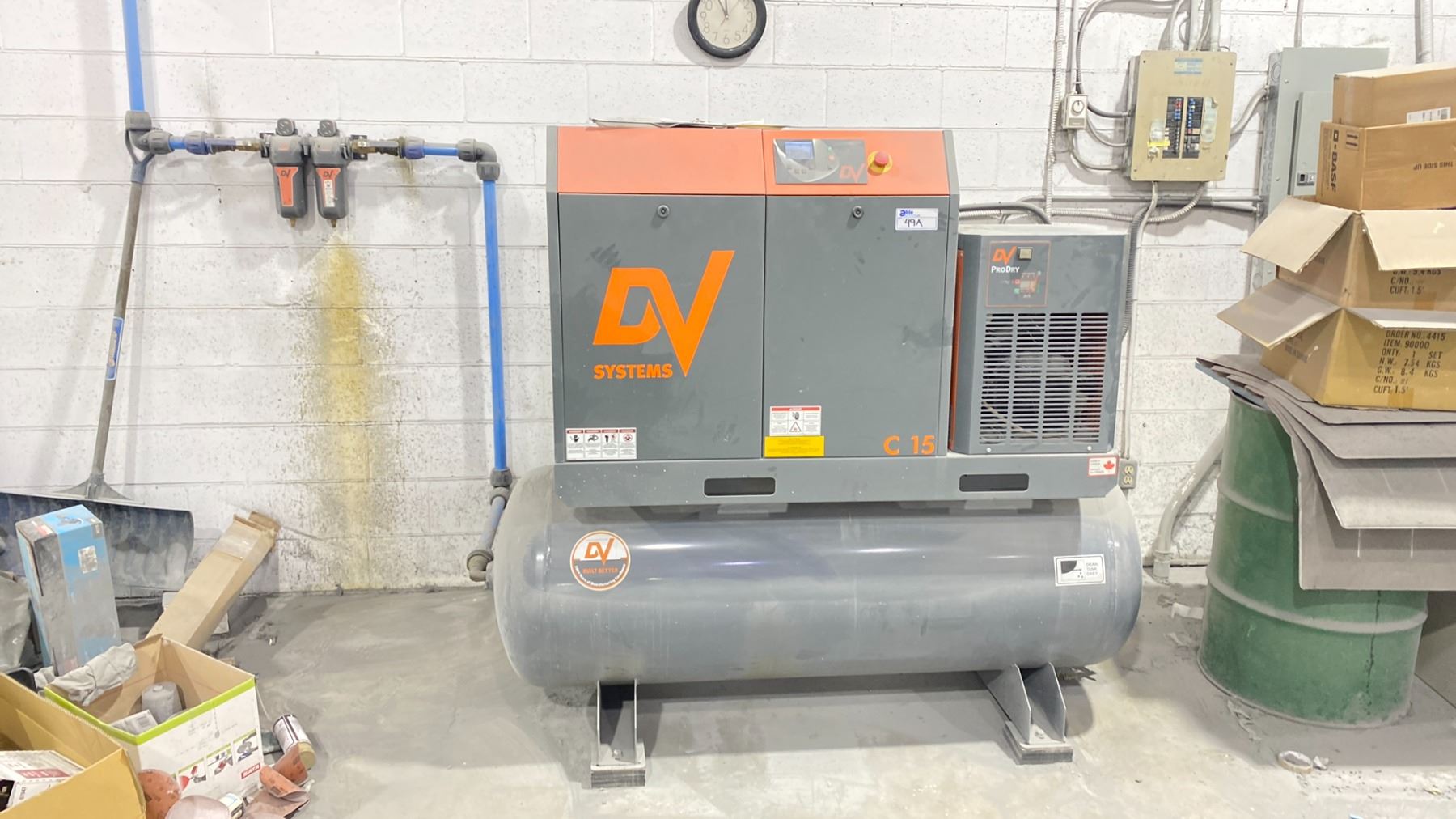 *O/S* DV SYSTEMS C15 15HP ROTARY SCREW COMPRESSOR 145PSI *WILL REQUIRE ...