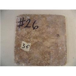 #26-Crate of tile - Travertine - Tumbled chocolate - 6x6 - 252 square feet - approx. retail value $1
