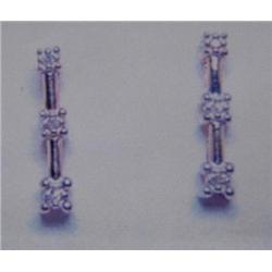 Diamond earrings, 10K white gold- diamonds are round brilliant cut, approx. 0.03 carats, I1 clarity,