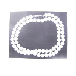 Cultured Pearl Necklace w/ 14K white gold clasp- pearls are spherical, 5.00 mm - 5.50 mm, fine luste