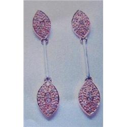 Diamond Earrings, 10 K rose and white gold- diamonds are full cut, approx. 0.20 carats, SI2-I1 clari