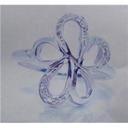 Diamond Lady's Ring, 10K white gold- diamonds are single cut, approx. 0.10 carats, SI2-I2 clarity, H