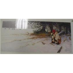 CHOICE on 6: 2 pieces-Print by Scott Kennedy called "The Silent Observer" done in 1994- 11 x 24-1/2"