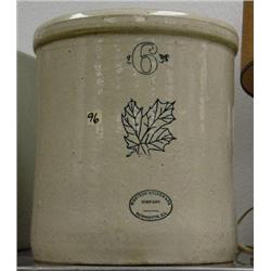 6 gallon western stoneware crock made in Mammoth, IL (130)