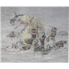 Image 2 : CHOICE on 6: 2 pieces- print by Cross done in 1978 polar bear and hunters- 21 x 16; Charlene Jeffrey