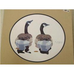 CHOICE on 6: print by Lance Hartzell signed and numbered 213 of 600 of 2 Canadian Geese- round and 1