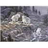 Image 2 : CHOICE on 6: signed print by Kelley done in 1989 of 3 goats and an eagle- 30 x 20 (23)