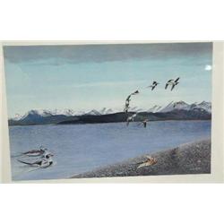 CHOICE on 6: 2 pieces- Alaska Conservation Stamp Poster by Fred W. Thomas- signed; signed print by L