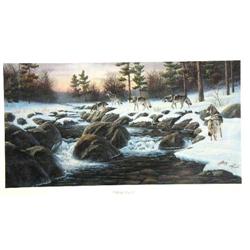 CHOICE on 6: signed and numbered print by Rick Kelley done in 1990 called "Wolf Creek" 343 of 1250- 