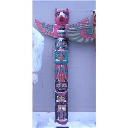 Alaska style totem pole- 81" tall with detachable wings (4)