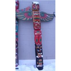 Alaska style totem pole- 79" tall with detachable wings (4)