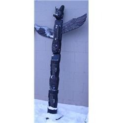 Alaska style totem pole- 82" tall with detachable wings (4)