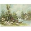 Image 2 : Framed Chandly print - sheep scene - Image size 15.5"x19.5"(130)