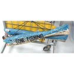 Pair of fish with "Gone Fishing" painted - each fish aprox.30" long (4)
