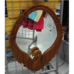 Beveled  mirror with swan frame 32"x24.5" (4)