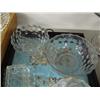 Image 1 : Lot of: Fostoria glass consisting of a butter dish, divided dish, vegetable dish and salsa bowl and 
