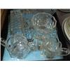Image 2 : Lot of: Fostoria glass consisting of a butter dish, divided dish, vegetable dish and salsa bowl and 