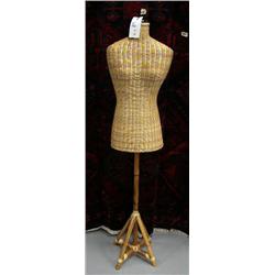 Wicker tailor's female torso Mannequin with bamboo stand- 64" tall (4)