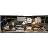 Image 1 : Lot of Nautical décor: 2 model ships, 2 lighthouses, 2 shadowboxes, 5 framed items: ships, butterfly