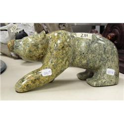 Soapstone bear made by JCW- 4-3/4" tall, 9" wide (2)