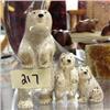 Image 1 : Mother bear and 2 cubs made from bone- 4" at highest and 3-3/4" wide (2)