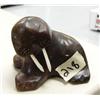 Image 1 : Soapstone walrus with ivory tusks made by Paniptchuk- 3" tall, 3-3/4" wide (2)