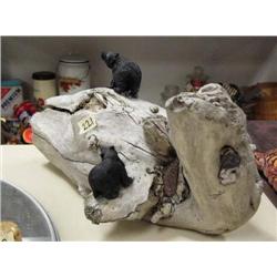 2 black bears mounted on wood (2)