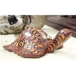 Carved wood turtle with inlaid mother-of-pearl (4)