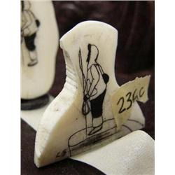 CHOICE on 4 ivory platchets with scrimshawed hunters with harpoons (2)