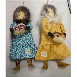 CHOICE on 2 Hooper Bay dolls- with Calico dresses berry picking (2)