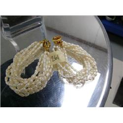 Lot of 2 multi-strand freshwater pearl bracelets (2)