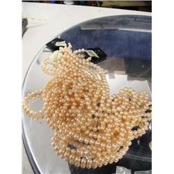 CHOICE on three 64" pearl necklaces (2)