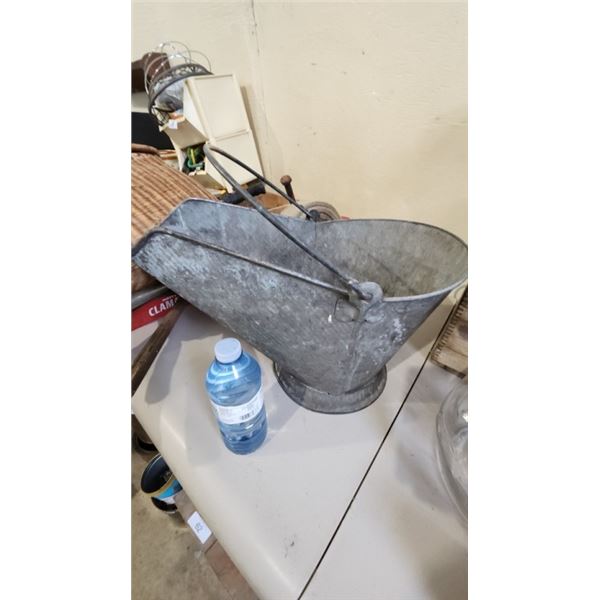 Galvanized metal ash bucket
