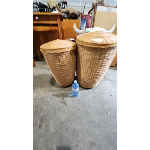 Wicker laundry baskets