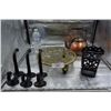 Image 1 : Iron hanging hooks, bronze tea pot, Tea pot base,