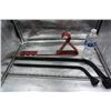 Image 2 : Mini sledge hammer, 3 tire irons, c-clamps, shelf