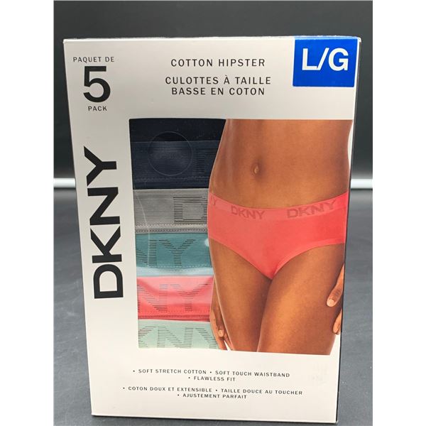 DKNY 5pr Cotton Hipster Underwear (L)