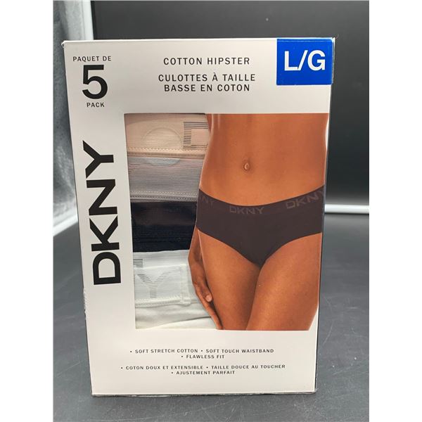 DKNY 5pk Cotton Hipster Underwear (L)