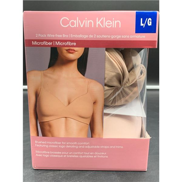 Calvin Klein Microfiber 2pk Wire-Fee Bra (L)