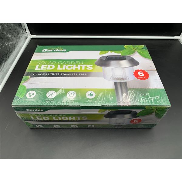 Signature Garden Solar Garden LED Lights, Stainless Steel 6pk
